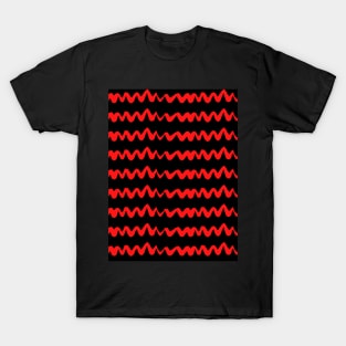 Red and Black Chevron Pattern T-Shirt